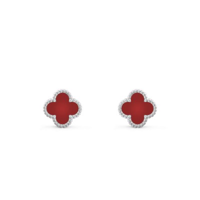 VAN CLEEF ARPELS SWEET ALHAMBRA EARRINGS WHITE GOLD
